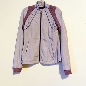 PRANA Zipup Jacket Nylon Lightweight Buttons Pockets Size Small Purple